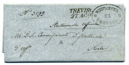 Regno LOMBARDO-VENETO Lettera 1845 Da TREVISO Per NOALE (27 Agosto - 29 Agosto) - 1. ...-1850 Prephilately