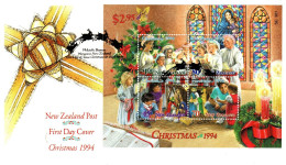 New Zealand 1994 Christmas Souvenir Sheet  First Day Cover - FDC