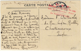 FRANCE - 191? - Cachet De L'Hôpital Auxiliaire N°137 "Les Franciscains" De PAU Sur CPA Pour Châteauroux, Indre - Oorlog 1914-18
