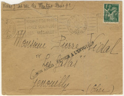 FRANCE - 1940 - Cachet "NON ADMIS - RETOUR A L'ENVOYEUR" Sur LSC De Paris à Genouilly (Cher) - WW II