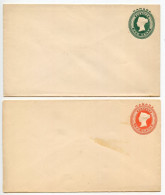 Canada 1898 2 Different Mint Postal Envelopes - 1c. & 2c. Queen Victoria - 1860-1899 Reinado De Victoria