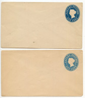 Canada 19th Century 2 Different Mint 1c. Queen Victoria Postal Envelopes - 1860-1899 Regering Van Victoria