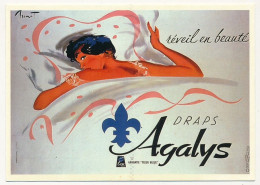 CPM - Réveil En Beauté, Draps AGALYS - Reproduction D'affiche Ancienne De Raymond Brenot 1957 - Ed. Nugeron - Werbepostkarten
