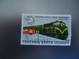 KENYA UGANDA  TANZANIA USED  STAMPS  2 TRAIN TRAINS    WITH POSTMARK - Kenya, Ouganda & Tanzanie