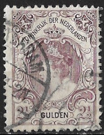 1899-1921 Koningin Wilhelmina 2½ Gulden Violetgrijs Lijntanding 11½ NVPH 78 D - Gebruikt