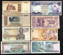 Liban Romania Albania Iraq Egypt Belarus 8 Banconote Lotto.4494 - Trinité & Tobago