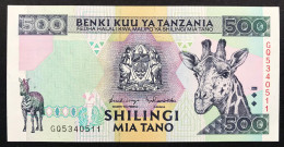 TANZANIA 500 SHILINGI Giraffa  LOTTO.4505 - Tansania