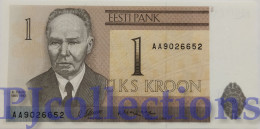 ESTONIA 1 KROON 1992 PICK 69a UNC PREFIX "AA" - Estland