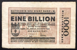 GERMANIA ALEMANIA GERMANY  Buer Westfalia 1000 Miliardi Di Marchi 1923 Eine Billion LOTTO 4515 - Imperial Debt Administration