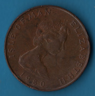 ISLE OF MAN  2 PENCE 1980 KM# 60 Elizabeth II - Île De  Man