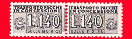 Nuovo - MNH - ITALIA - 1960 - Pacchi In Concessione - Filigrana Stelle - 140  L. • Cifra E Stemma Della Repubblica - Colis-concession