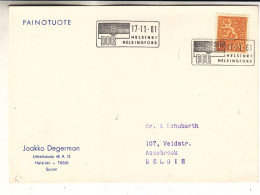 Finlande - Carte Postale De 1961 - Oblit Helsinki - Lions - Cartas & Documentos