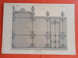 LES METAUX OUVRES 1889 LITHO FER FONTE CUIVRE ZINC " Faisanderie Jardin D'acclimatation à Paris " 1 PLANCHE - Architecture