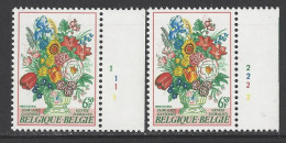 Belgique COB 1967 ** (MNH) - Planches 1 Et 2 - 1971-1980