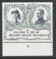 Belgique COB 1980 ** (MNH) - Planche 2 - 1971-1980