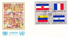United Nations  1980  Yugoslavia; France; Venezuela; Salvador  On Cover Flag Of The Nations - Enveloppes