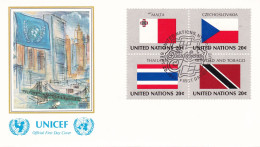 United Nations  1981  Malta; Chzechoslovakia; Thailand; Trinidad And Tobago On Cover Flag Of The Nations - Covers