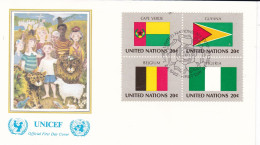 United Nations  1982  Cape Verde; Guyana; Belgium; Nigeria On Cover Flag Of The Nations - Covers