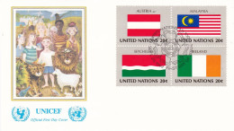 United Nations  1982  Austria; Malaysia; Seychelles; Ireland On Cover Flag Of The Nations - Enveloppes