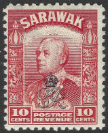 Sarawak. 1947 Crown Colony. GR Cypher Overprint. 10c MH. SG 156 - Sarawak (...-1963)