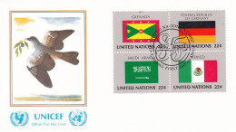 United Nations  1985 Grenada; Germany; Saudi Arabia; Mexico On Cover Flag Of The Nations - Enveloppes