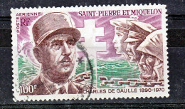 Saint Pierre Et Miquelon PA  53 De Gaulle Oblitéré Dentelure Irreg Used Cote 19 - Usados