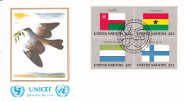 United Nations  1985 Oman; Ghana; Sierra Leone; Finland On Cover Flag Of The Nations - Enveloppes