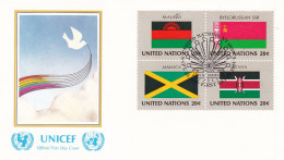 United Nations  1983 Malawi; Belarus; Jamaica; Kenya On Cover Flag Of The Nations - Enveloppes