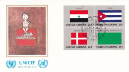 United Nations  1988  Yemen; Cuba; Denmark; Libyan Arab Jamahiriya On Cover Flag Of The Nations - Enveloppes
