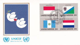 United Nations  1989  Indonesia; Lesotho; Guatemala; Netherlands On Cover Flag Of The Nations - Covers