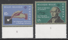 Belgique - 1982 - COB 2048 à 2049 ** (MNH) - Planche 1 - 1971-1980