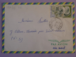 AU23  AEF GABON  BELLE LETTRE  1976 PETIT BUREAU  MOUILA  A ST CHERON  FRANCE   ++AFF. PLAISANT + - Lettres & Documents