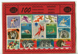 Offer   Lot Stamp - Paqueteria -   100 Sellos Diferentes Deportes  (Mixed Cond - Vrac (max 999 Timbres)