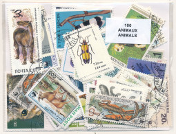 Offer   Lot Stamp - Paqueteria -   100 Sellos Diferentes Animales  (Mixed Cond - Vrac (max 999 Timbres)