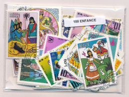 Offer   Lot Stamp - Paqueteria -   100 Sellos Diferentes Infantiles  (Mixed Co - Vrac (max 999 Timbres)