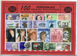 Offer   Lot Stamp - Paqueteria -   100 Sellos Diferentes Personajes  (Mixed Co - Vrac (max 999 Timbres)