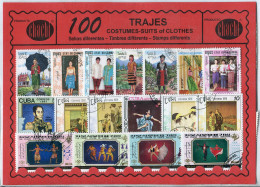 Offer   Lot Stamp - Paqueteria -   100 Sellos Diferentes Trajes Típicos  (Mixe - Vrac (max 999 Timbres)