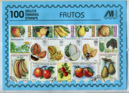 Offer   Lot Stamp - Paqueteria -   100 Sellos Diferentes Frutas  (Mixed Condit - Vrac (max 999 Timbres)