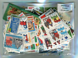 Offer   Lot Stamp - Paqueteria -   500 Sellos Diferentes Banderas  (Mixed Cond - Vrac (max 999 Timbres)