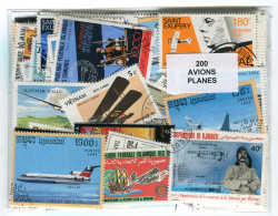 Offer   Lot Stamp - Paqueteria -   200 Sellos Diferentes Aviación  (Mixed Cond - Vrac (max 999 Timbres)