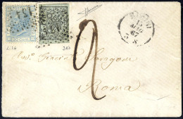 Cover 1867, Lettera Spedita Da Rimini Al 13.5 Per Roma Con Una Affrancatura Mista Composta Da Un 20 C. Celeste Chiaro "t - Papal States