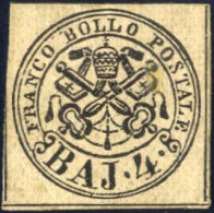 * 1852, 4 Baj.bruno Grigio Chiaro, Ben Marginato, Nuovo Con Gran Parte Della Gomma Originale, Molto Raro Nello Stato Di  - Papal States