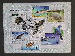 GUINEE BISSAU WWF, Oiseaux, Tortue, Singe, Mamiferes Marins. Yvert BF N° 528 Oblitéré. Used Emis En 2010 - Used Stamps