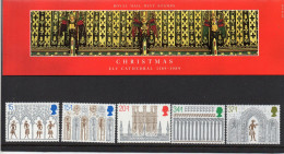 GB GREAT BRITAIN 1989 CHRISTMAS XMAS 800TH ANNIVERSARY ELY CATHEDRAL PRESENTATION PACK No 203 +ALL INSERTS - Presentation Packs