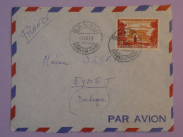 AU23  AEF GABON  BELLE LETTRE OUBANGUI  1958 PETIT BUREAU  BANGUI  A  EYMET   FRANCE   ++AFF. PLAISANT + - Briefe U. Dokumente