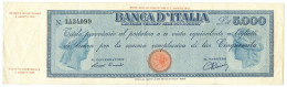 5000 LIRE TITOLO PROVVISORIO TESTINA LUOGOTENENZA UMBERTO 04/08/1945 BB/BB+ - Sonstige