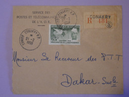 AU23  AOF  GUINEE  BELLE LETTRE RECOM. 1959 CONAKRY   A  DAKAR   ++AFF.INTERESSANT + - Brieven En Documenten