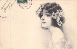 FANTAISIE - FEMMES - Jeune Femme Marguerite Dans Les Cheveux - Carte Postale Ancienne - Donne