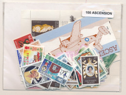 Offer   Lot Stamp - Paqueteria -  Ascensión 100 Sellos Diferentes  (Mixed Cond - Vrac (max 999 Timbres)