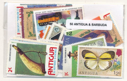 Offer   Lot Stamp - Paqueteria -  Antigua 50 Sellos Diferentes / Incluye Barbu - Vrac (max 999 Timbres)